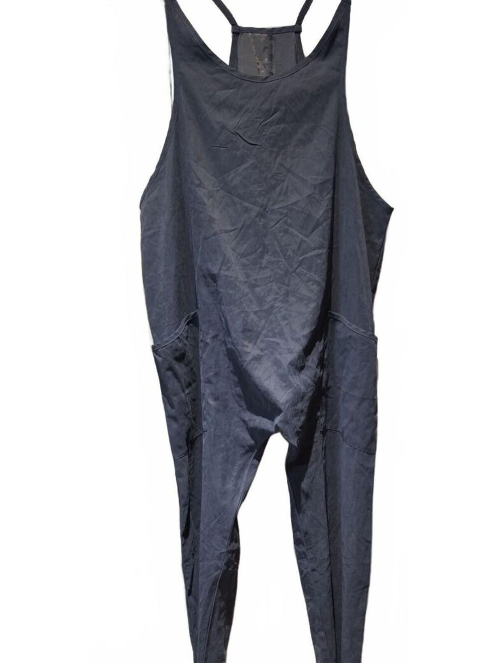 Slouchy Harem Jumpsuit Gray Overalls Oversized Free People Dupe Pockets XL